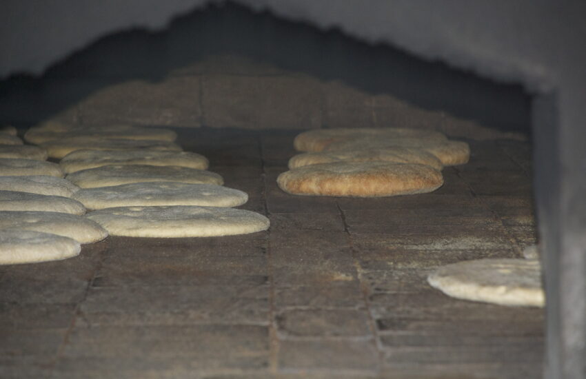 Bread Baking in open oven